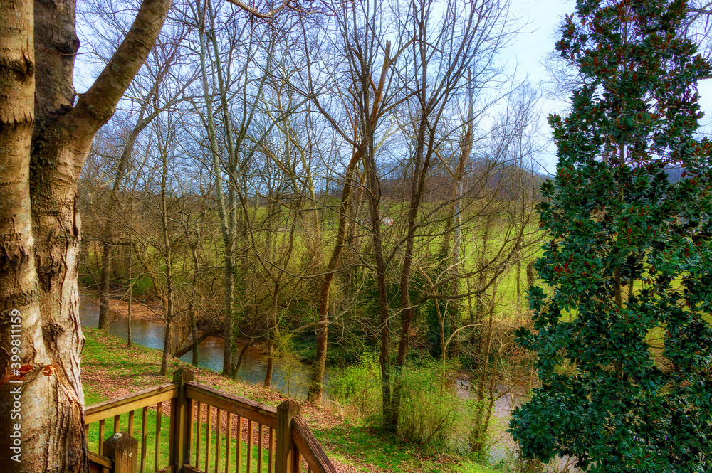 View from a back porch of Leiper's Fork Creek in the Village of Leiper's Fork, Tennesse
