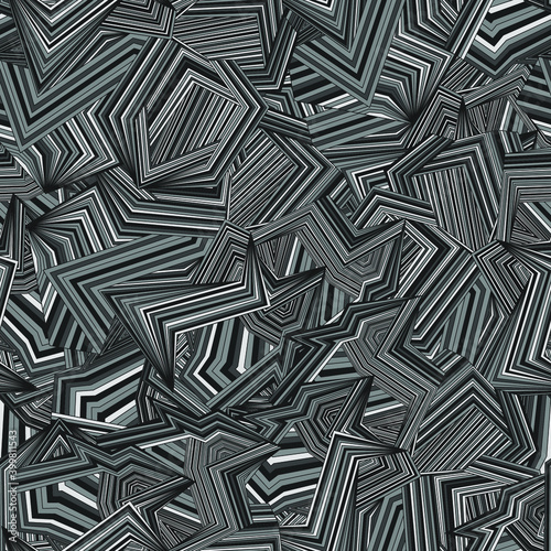 seamless vector abstract pattern with thin lines of different directions and sharp corners in grey tones