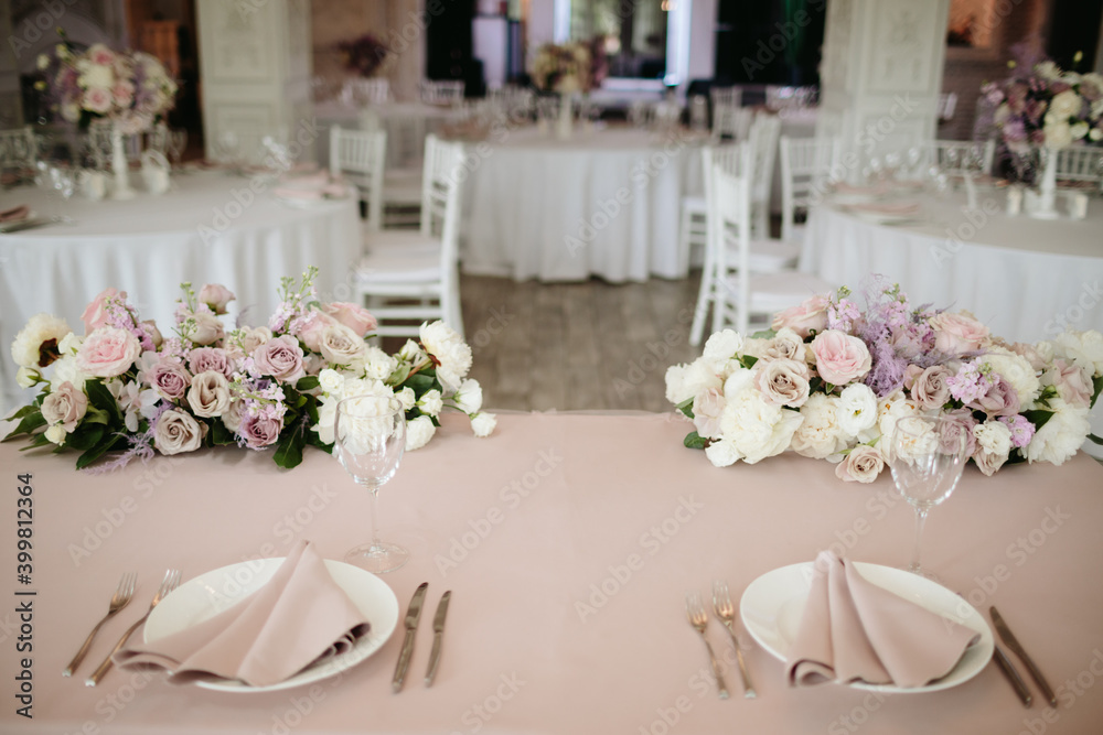 Wedding decor. Beautiful event venue. Creative decoration
Wedding decor. Beautiful event venue. Creative decoration