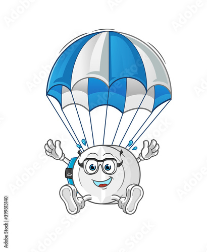 Fototapeta Naklejka Na Ścianę i Meble -  medicine skydiving character. cartoon mascot vector