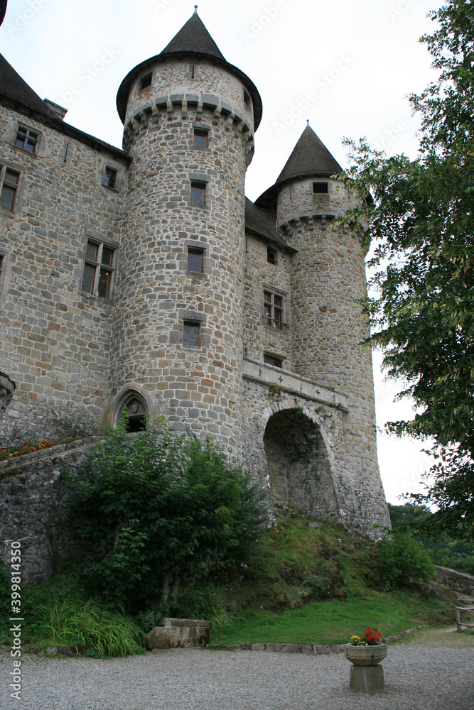 medieval castle (val) in lanobre in france