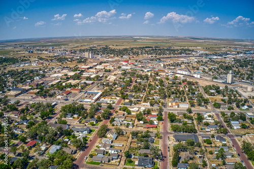 Aerial view of the Agricultural Hub and town of Dalhart, Texas photo