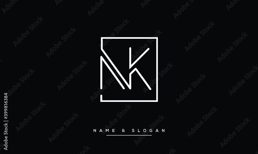 NK ,KN ,N ,K Abstract Letters Logo monogram Stock Vector | Adobe Stock