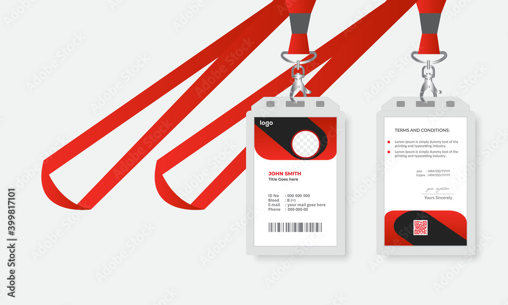 Naklejka premium Corporate and creative id card design template vector illustration.
