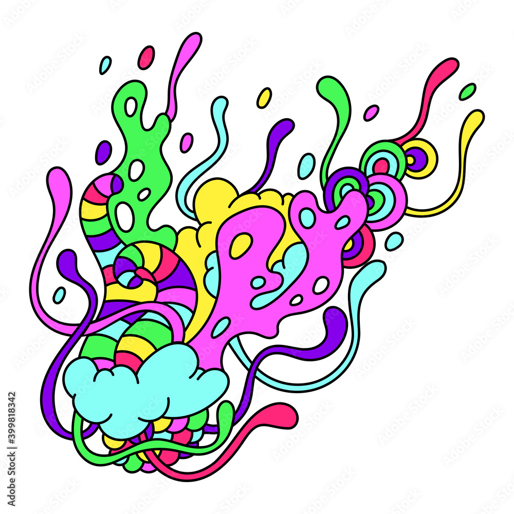 Fototapeta premium Print with slime and tentacles.