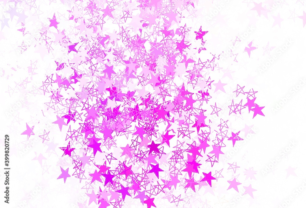 Light Purple, Pink vector backdrop with small and big stars. Light Purple, Pink vector backdrop with small and big stars.