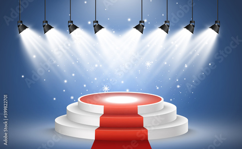 Round podium or platform on a transparent background.	
