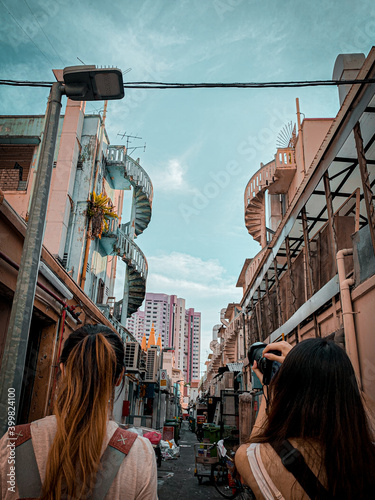 Back alley in Little India, Sinapore. photo