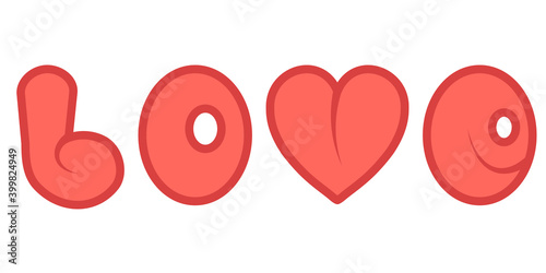 word love with a red cartoo...