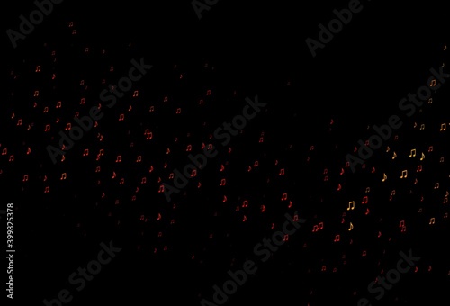 Dark Green, Red vector template with musical symbols.