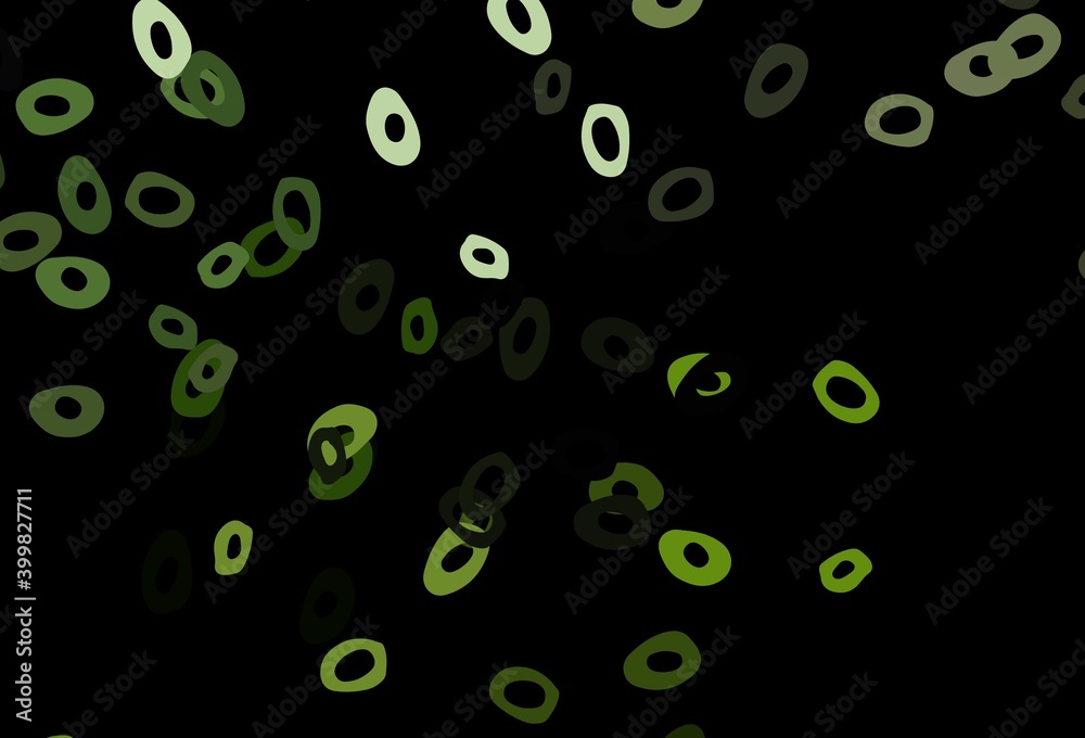 Dark Green vector cover with spots.