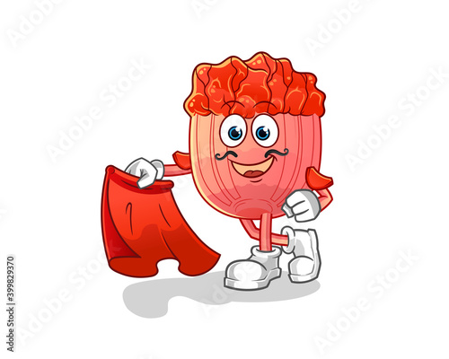 bulgogi matador with red cloth illustration. character vector
