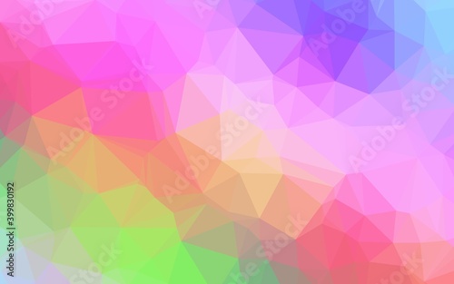Light Multicolor  Rainbow vector blurry triangle pattern.