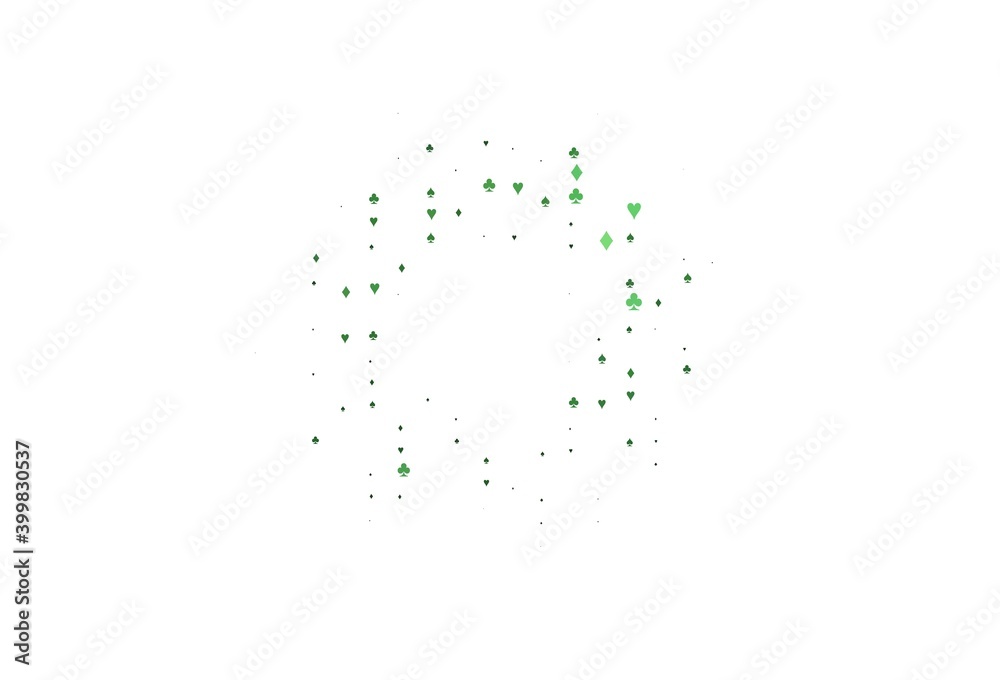 Light Green vector cover with symbols of gamble. Light Green vector cover with symbols of gamble.