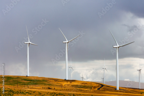 Wind Turbines In The Columbia River Gorge