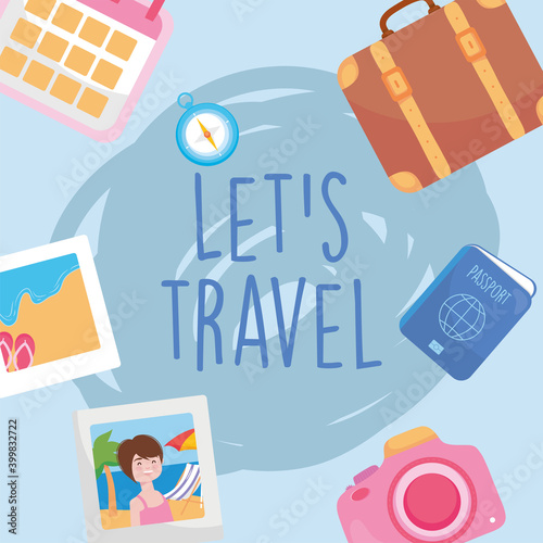 travel bag calendar pictures and camera vector design © Jeronimo Ramos