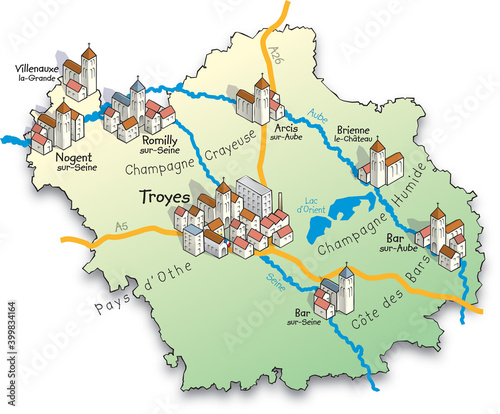 10 Carte du département de l'Aube