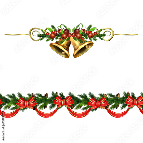 Christmas Holly brunches decoration vector