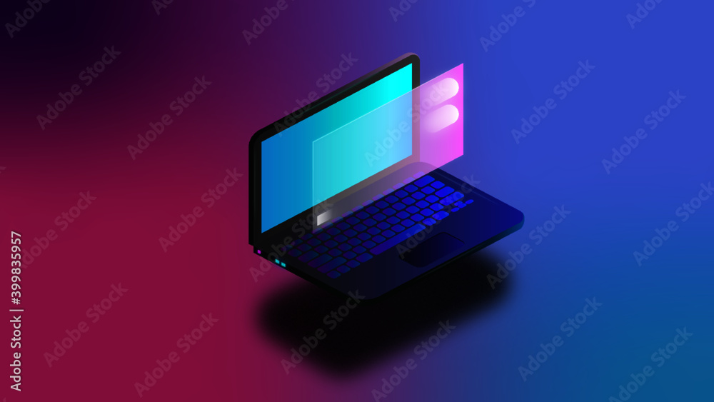 Isometric laptop