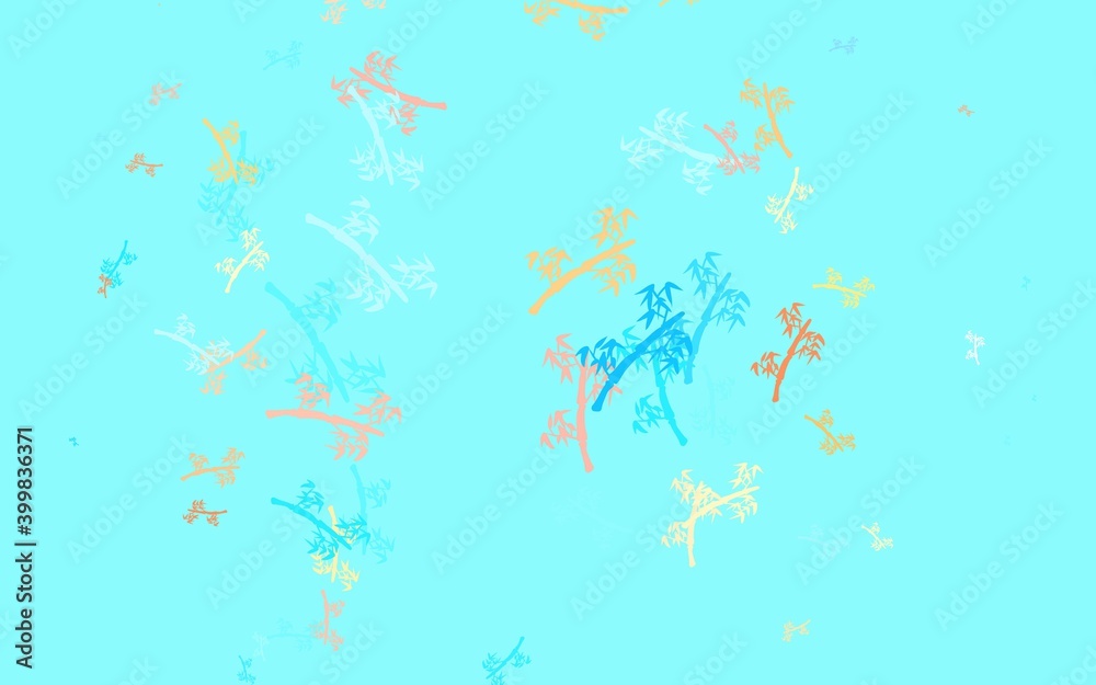 Light Blue, Yellow vector elegant pattern with branches. Light Blue, Yellow vector elegant pattern with branches.