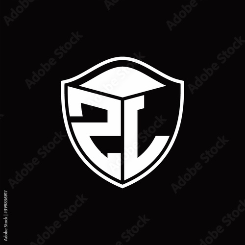 ZL Logo monogram shield shape with outline rounded design template Free Download ZL Logo monogram shield shape with outline rounded design template - GFXLoad