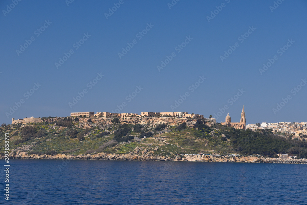 Panorama of the island of Gozo, Malta