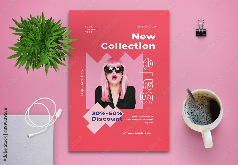 New Fashion Collection Flyer Layout Stock Template | Adobe Stock