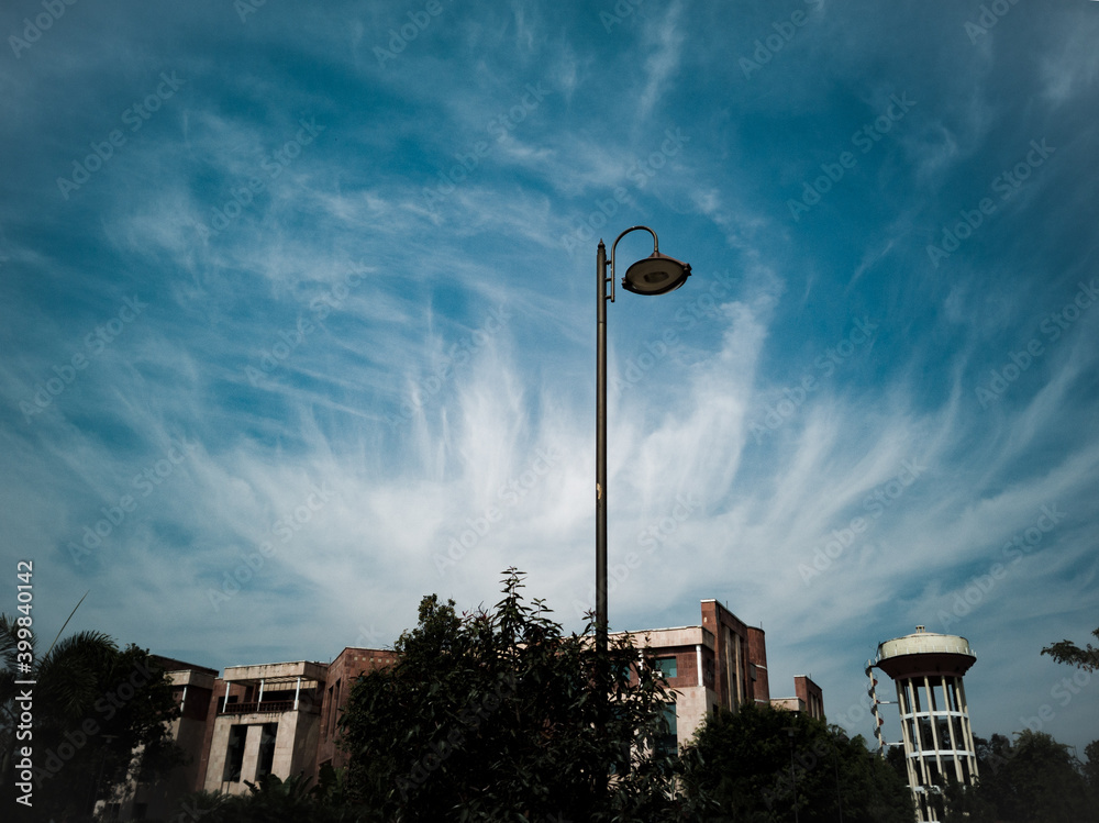 The lamp post on a cloudy date