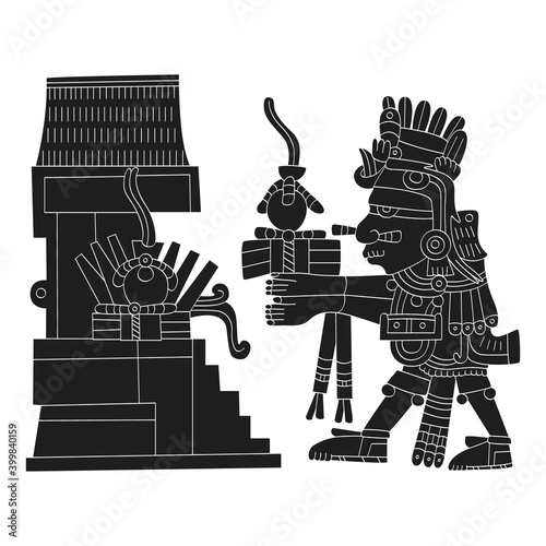 vector image with Aztec god  Xiuhtecuhtli lord of fire for your project
