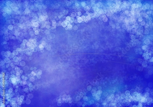 background of abstract glitter lights. blue and white. de focused