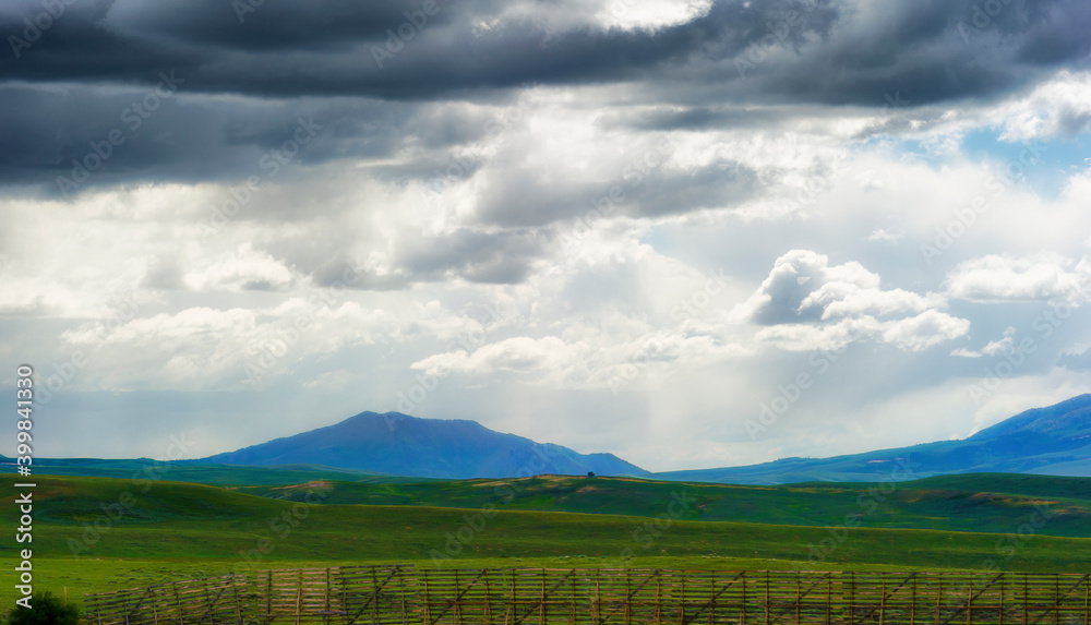 Wyoming Vast Landscape under dark clouds