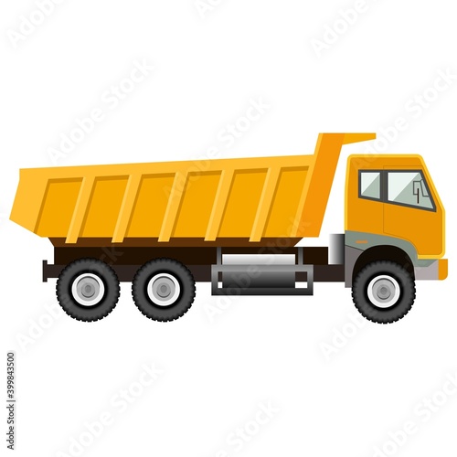 Dump truck.Vector illustration. Isolated on white background.