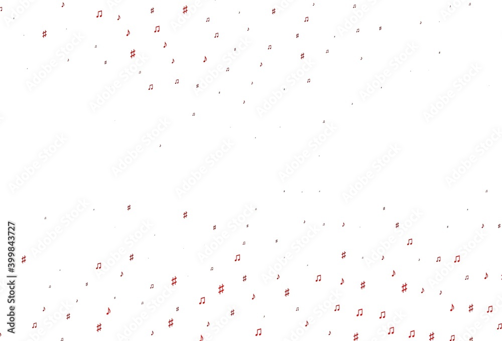 Light Red vector pattern with music elements.