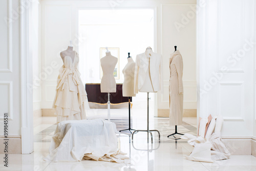 Sartorial mannequin and designer dress in showroom 