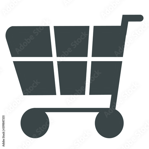 Solid shopping cart icon. Fully editable. Royalty free.