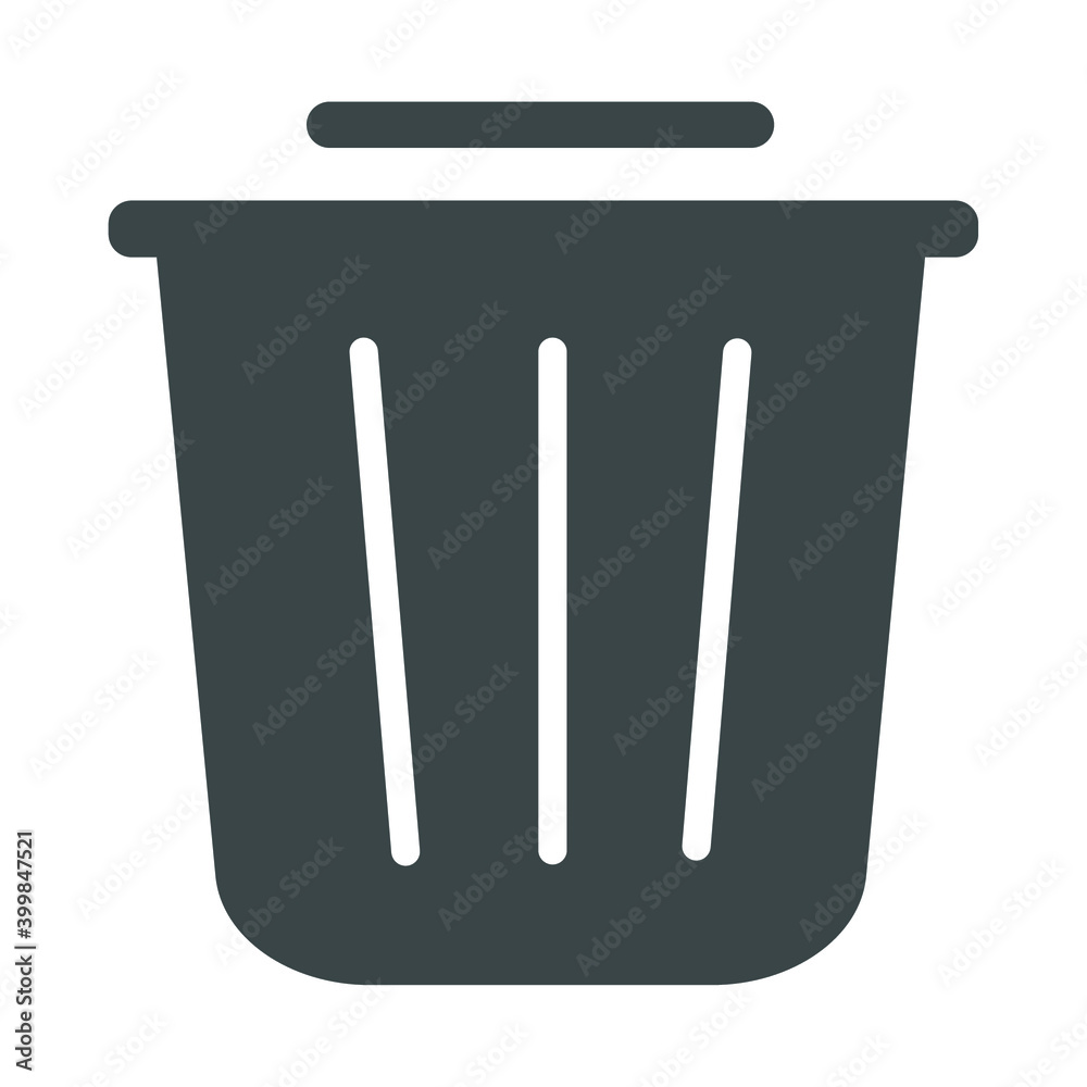 Solid trash can icon. Fully editable. Royalty free. Solid trash can icon. Fully editable. Royalty free.
