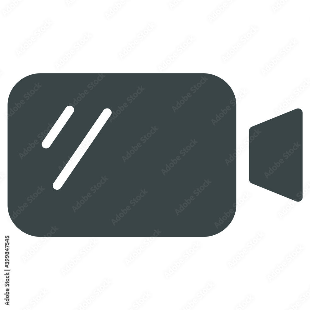 Solid video camera icon. Fully editable. Royalty free. Solid video camera icon. Fully editable. Royalty free.