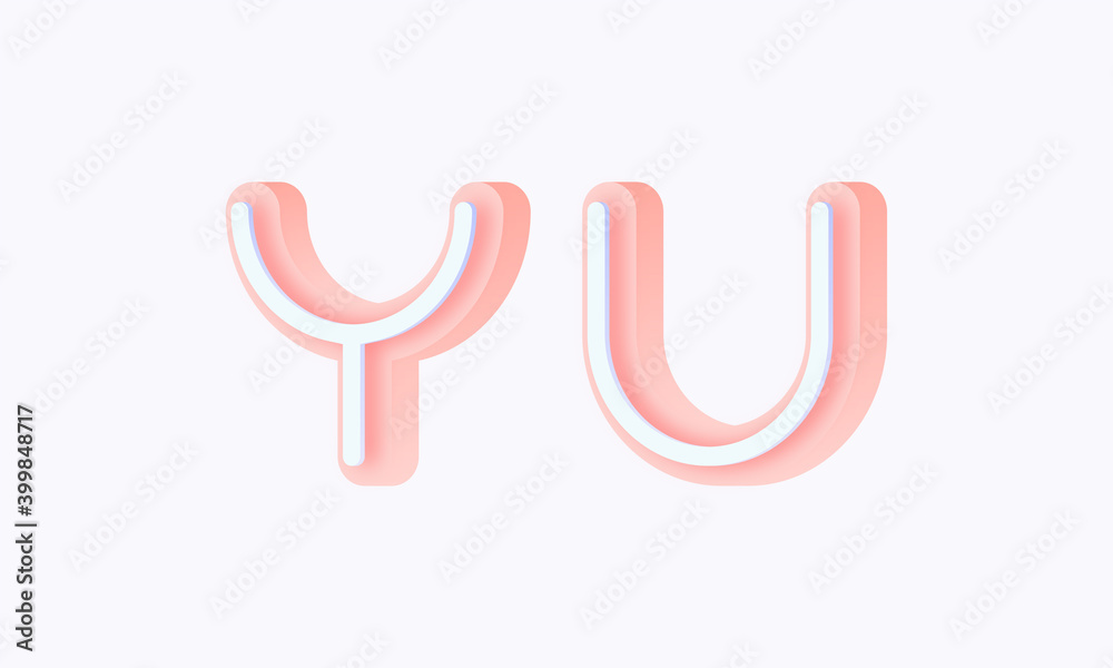 3D isometric premade logo rounded kids store circle monogram alphabet characters 3D isometric premade logo rounded kids store circle monogram alphabet characters