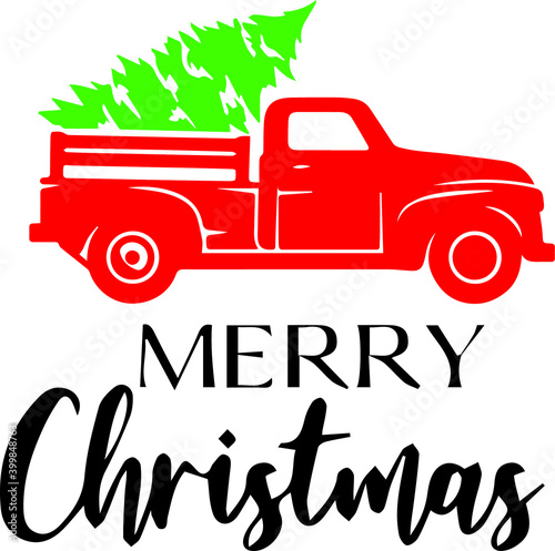 truck christmas and tree eps