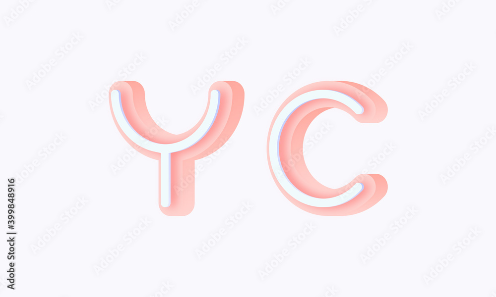 3D isometric premade logo rounded kids store circle monogram alphabet characters 3D isometric premade logo rounded kids store circle monogram alphabet characters