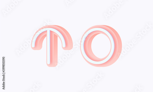 3D isometric premade logo rounded kids store circle monogram alphabet characters