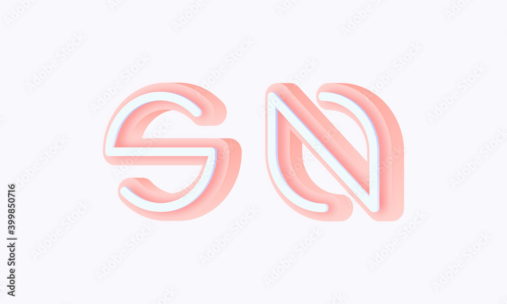 3D isometric premade logo rounded kids store circle monogram alphabet characters