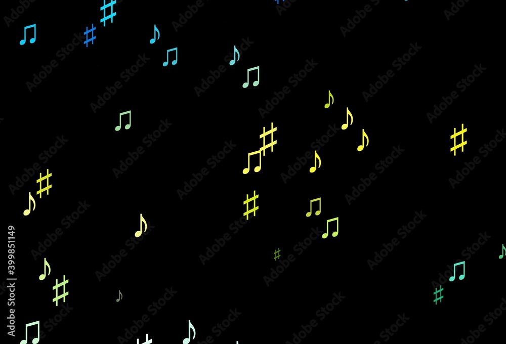 custom made wallpaper toronto digitalDark Blue, Yellow vector pattern with music elements.