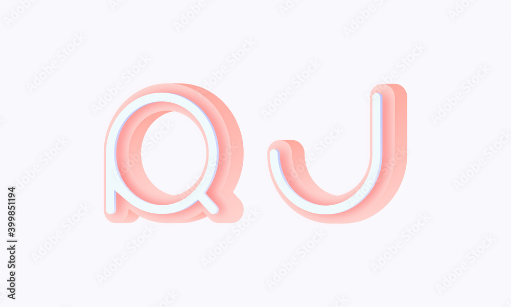 3D isometric premade logo rounded kids store circle monogram alphabet characters 3D isometric premade logo rounded kids store circle monogram alphabet characters