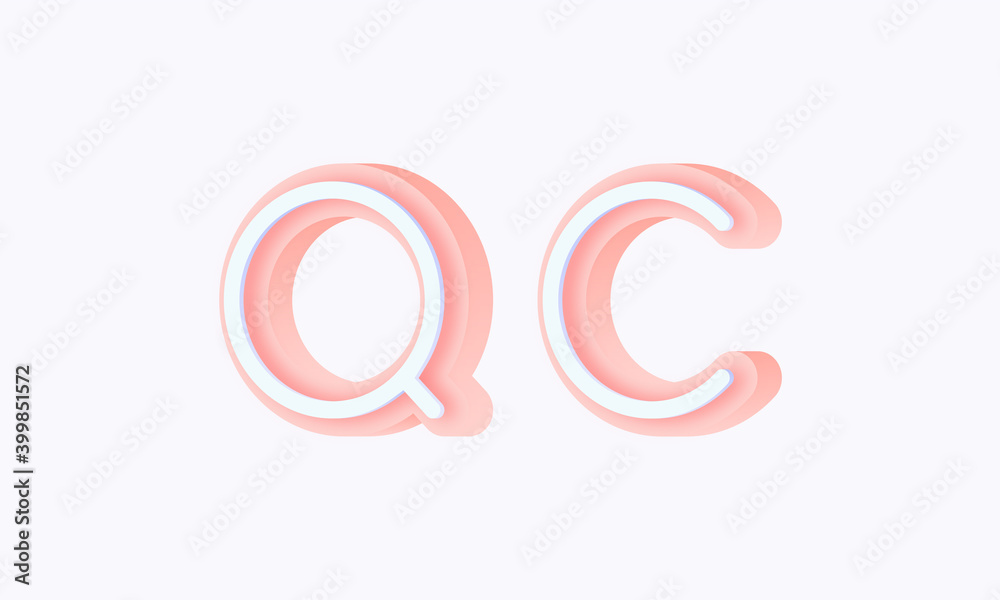 3D isometric premade logo rounded kids store circle monogram alphabet characters