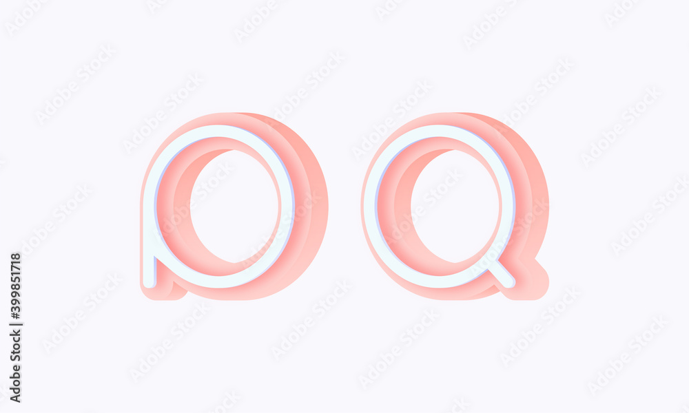 3D isometric premade logo rounded kids store circle monogram alphabet characters 3D isometric premade logo rounded kids store circle monogram alphabet characters