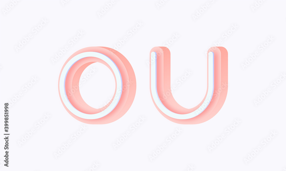 3D isometric premade logo rounded kids store circle monogram alphabet characters 3D isometric premade logo rounded kids store circle monogram alphabet characters