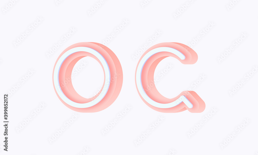 3D isometric premade logo rounded kids store circle monogram alphabet characters 3D isometric premade logo rounded kids store circle monogram alphabet characters
