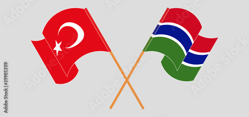 Crossed flags of Turkey and the Gambia