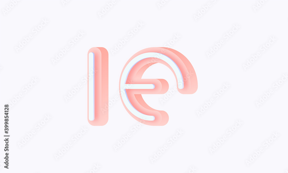 3D isometric premade logo rounded kids store circle monogram alphabet characters